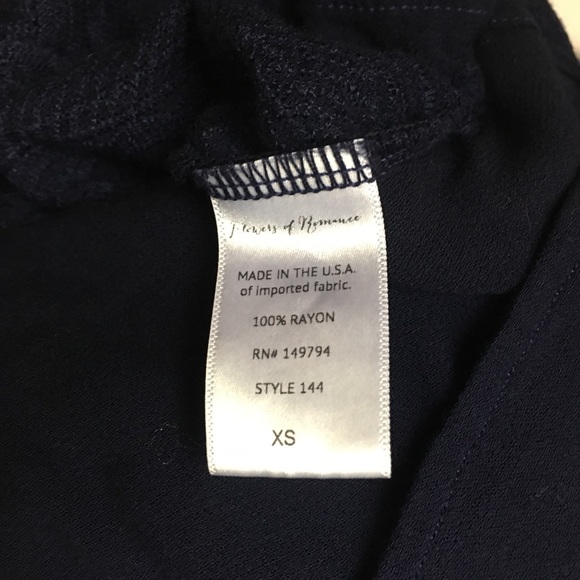 Flowers of Romance Embroidered Navy Faux Wrap Top - Picture 8 of 8